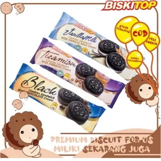 BISKITOP - BLACK COOKIES SANDWICH 30g Biskuit Biskitop Cemilan Biscuit Anak Kue Murah Oreo