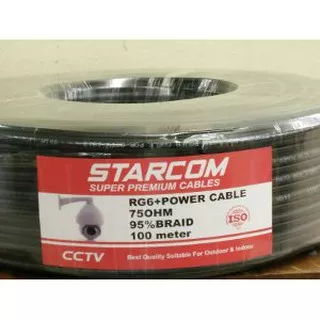 Kabel CCTV RG 6 + power  ( 100 meter ) Kabel CCTV RG6 + P Starcom 100m