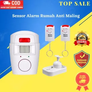 Sensor Alarm Rumah Anti Maling Sensor Gerak Infrared 2 Remote Control /Security Home sensor 105 dBm