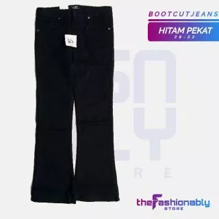 Celana Jeans Boot Cut / Bootcut / Cutbray Hitam Pekat Pria Original