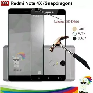 Tempered Glass Xiaomi Redmi Note 4X , Prime - TG, Screen Protector, Warna, Color,  Full Layar