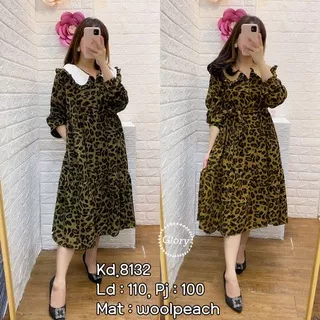 Dress wanita leopard new arrival kd8132