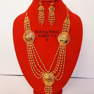 Kalung Dubai Set ANting India / Kalung Pernikahan / Kalung Pesta Limited Adition AAKD711