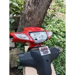 Sepaket Batok Kepala depan Yamaha Fiz R F1ZR / Vega R lama warna Merah Batok Vega R 2004 Merah Set Lampu Sen Kanan Kiri