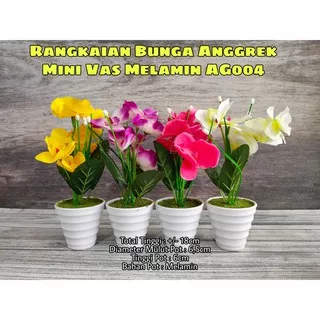Rangkaian Bunga Anggrek Mini Vas Melamin AG004