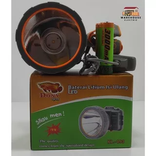 Senter Kepala Dony KL-193 | 15 Watt | 2 Mode Fungsi | WaterProof | Battery Bongkar Pasang