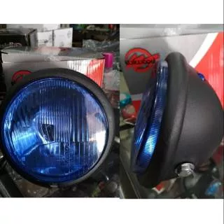 Reflektor headlam CB pesek jute hitam kaca biru Reflektor cb pesek