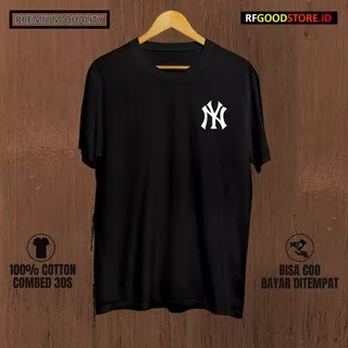 KAOS BAJU FASHION BRANDED NEW YORK YANKEES NY LOGO PRIA WANITA COMBED 30S