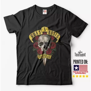 Kaos Guns N Roses Rock Band Pria Wanita S, M, L, XL GNR Tshirt Lengan Pendek