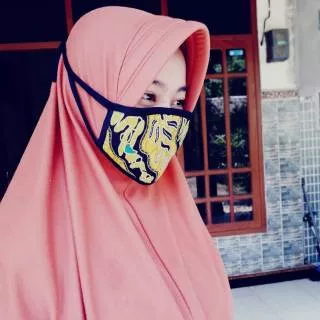 MASKER KAIN HIJAB 2 LAYER POLOS + MOTIF  TALI PANJANG