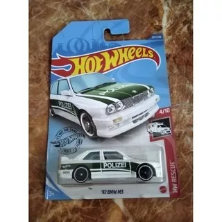 Hot Wheels 92 BMW M3 Putih Hijau Police Polisi Polizei Mobil mobilan mainan anak HW rescue