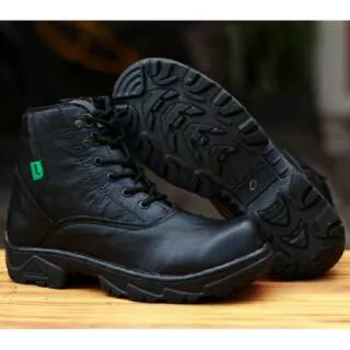 Sepatu Kickers Boots Safety Zipper Tali Ujung Besi Tracking Adventure Kulit Sapi Asli Industri Modis