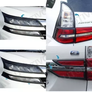 paket garnish lampu depan dan belakang mobil avanza/xenia 2019 garnis hitam doff variasi hiasan mobil JSL