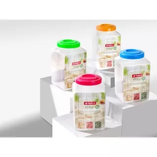 Hugo Square Jar 15Liter PP-62 LION STAR/ Toples Lebaran Jumbo/ Toples Besar/ Toples Plastik/ Toples + TUTUP silicon/ Topes Murah/ Toples Kerupuk/ Toples Kuker/ Toples Roti/ Toples Ramadhan BPA FREE