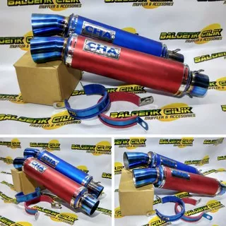 Silencer Knalpot CHA Biru Bluemoon Mio Beat Vario Scoopy Fino Matic. Selencer CHA Biru Shock 50mm