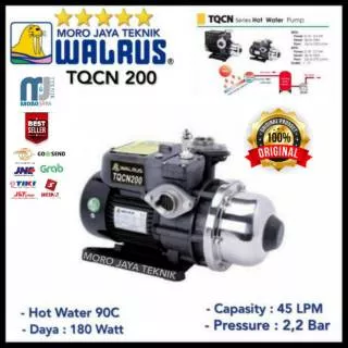 Pompa Air Panas Walrus TQCN-200 Pompa Dorong Booster Pump Kamar Mandi Water Heater Original