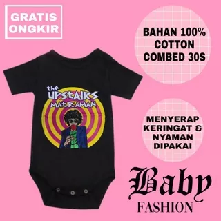 Baby Jumper THE UPSTAIRS MATRAMAN MORFEM - Kaos Baju Anak Laki Laki Band local indonesia Jumpsuit bodysuit hitam usia 6-12 bln