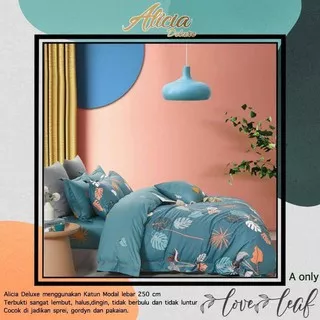 Sprei Set Premium Katun ALICIA Motif Love Leaf Terbaru