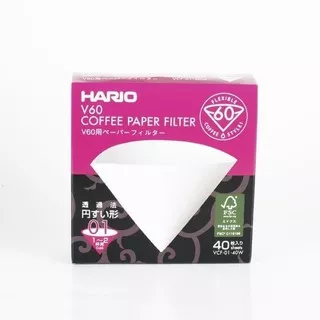 Hario Paper Filter 01 40 pcs putih white VCf-01-40W VCF-02-40W VCF-03-40W Hario kertas saring