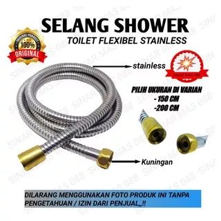 SELANG SHOWER 150CM-200CM KUNINGAN ASLI - SLANG SHOWER - SELANG HAND SHOWER - SELANG FLEXIBEL