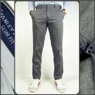 Celana Kerja Formal Pria Stanley Adams Slim Fit Abu-abu| Celana Bahan | Suit Pants