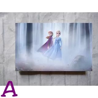 Hiasan Dinding Poster kayu a3 Film anak Frozen 2 bingkai foto pajangan walldecor minimalis rumah