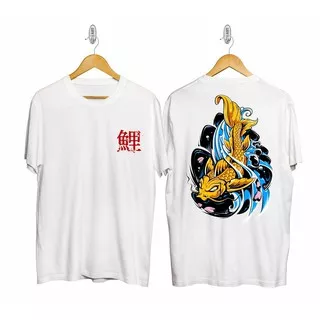 Kaos Distro /Kaos Sablon  /Kaos Oblong/Kaos ikan koi /kaos samurai ikan /kaos jepang FULL COTTON