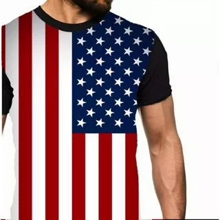 Kaos Bendera USA Amerika serikat united state flag uncle Sam anak cowok pria Bandung printing keren