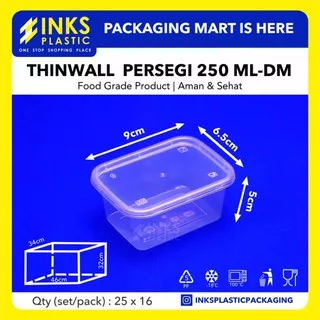 THINWALL 250ML RECTANGLE / PERSEGI PANJANG 250 ML (400 PCS)