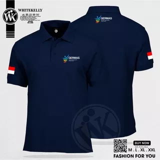 Poloshirt Polo Kaos Kemenkes Germas Gerakan Masyarakat Hidup Sehat Logo Simple Baju Kerah Terlaris Termurah-whitekelly