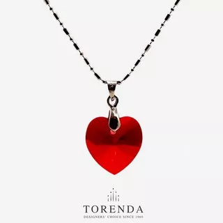 Love Pendant Kalung Liontin Swarovski - Merah (Light Siam)