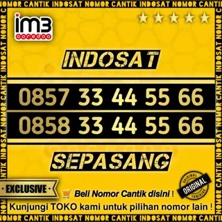 Nomor Cantik Im3 Indosat SUPER Urut 33.44.55.66 SEPASANG No Cantik Indosat SUPER RAPI MEWAH / Nomer Cantik Im3 Super Cantik Murah