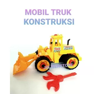 MOBIL TRUK KONSTRUKSI BONUS OBENG DAN KUNCI PAS / MOBIL KONSTRUKSI BISA  BONGKAR PASANG /MOBIL TRUK LOADER / MOBIL LOADER/ MOBIL MAINAN KONSTRUKSI/ MOBIL-MOBILAN PLASTIK TRUK LOADER / MAINAN MOBIL LOADER