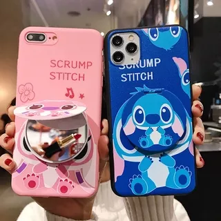 Lucu Stitch Braket Cermin Soft Case untuk VIVO Y11 Y12 Y15 Y17 Y20 Y20i Y12s Y20s Y50 Y30 Y30i Y91c Y91 Y91i Y93 Y95 Y19 V17 V19 V20 S1