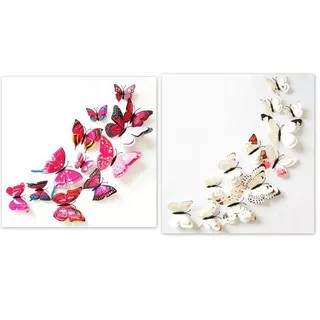 3D Butterfly stiker dinding sticker kupu kupu hias - hiasan dinding tempel