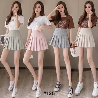 KOREA STYLE 125 Rok mini/Pleated Skirt/Rok tenis/Rok lipit/Rok pendek ada celana