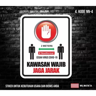 01-Sticker Warning Jaga jarak ( Min 2 Pc )