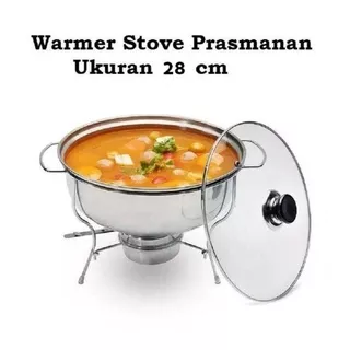 Warmer Stove Panci Wadah sayur Sop dan empal prasmanan bulat Wadah saji