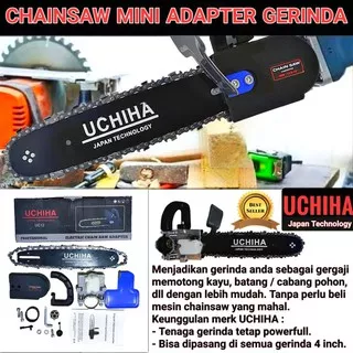 UCHIHA Chainsaw Mini Portable 12 inch Senso Gergaji Potong Kayu Adaptor Gerinda 4 Japan Technology