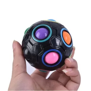 Magic Rainbow Fidget Puzzle Ball Football Cube Rubix Cube Brain Teaser