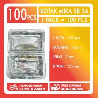 Kotak Makanan Mika SB 3A ukuran 3A SB3A / Kotak Kue Mika / Kotak Mika SB 3A / Mika SB3A / Box Mika / Kotak KUE PLASTIK / Kotak makanan Plastik Mie Nasi