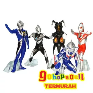 Action Figure Ultraman Evil Tiga Monster Baltan Seijin Set Isi 5 Pcs Ultraman Zoffy Agul Nexus