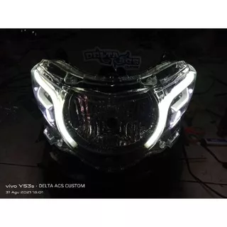 Lampu Alis Mio Soul GT / Xeon l Custom Headlamp Yamaha Mio Soul GT / Xeon LED DRL 2 Mode Sen Running Grade A