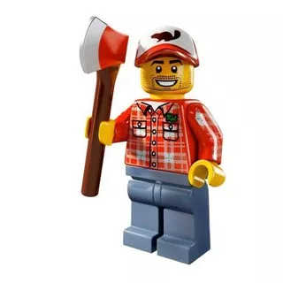 Lego Minifigures Series 5 Lumberjack Ziplock Tanpa Baseplate Best Seller