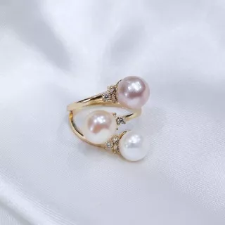 Cincin rhodium mutiara air tawar asli / Cincin mutiara tawar asli / Cincin lapis emas 18k / cincin mutiara asli lombok / cincin allsize / mutiara asli /cincin simple / aksesoris mutiara lombok / cincin /cincin titanium wanita anti karat asli