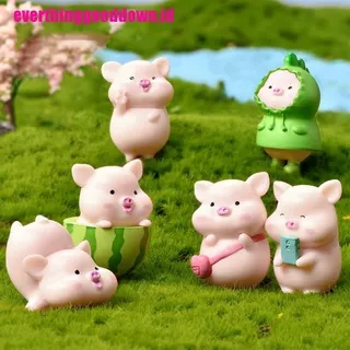 ?Everthing?7pcs/set Cartoon Pig Animal Doll Toy Model Statue Figurine Ornament