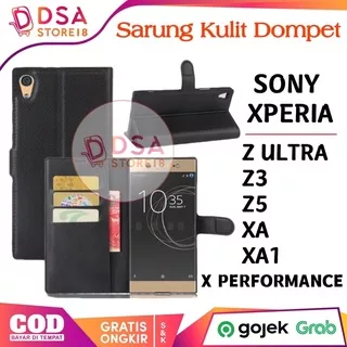 Sarung Kulit Sony Xperia Z3 Z5 Z Ultra XA1 X Performance Flip Cover Leather Case Dompet Wallet Casing Sony
