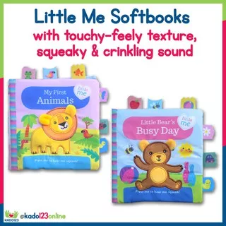 (KD) Little Me Softbooks with touchy-feely, squeaky & crinkling sound (First Animals & Little Bear)