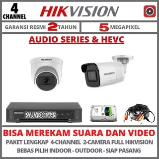 PAKET CCTV HIKVISION 5MP 4 CHANNEL 2 CAMERA TURBO HD KAMERA CCTV