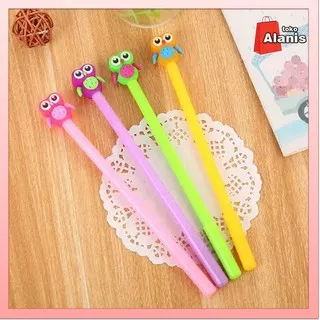 Pulpen Pena Gel Bolpen Karakter Lucu Unik Burung Hantu Cute Owl Kado Souvenir